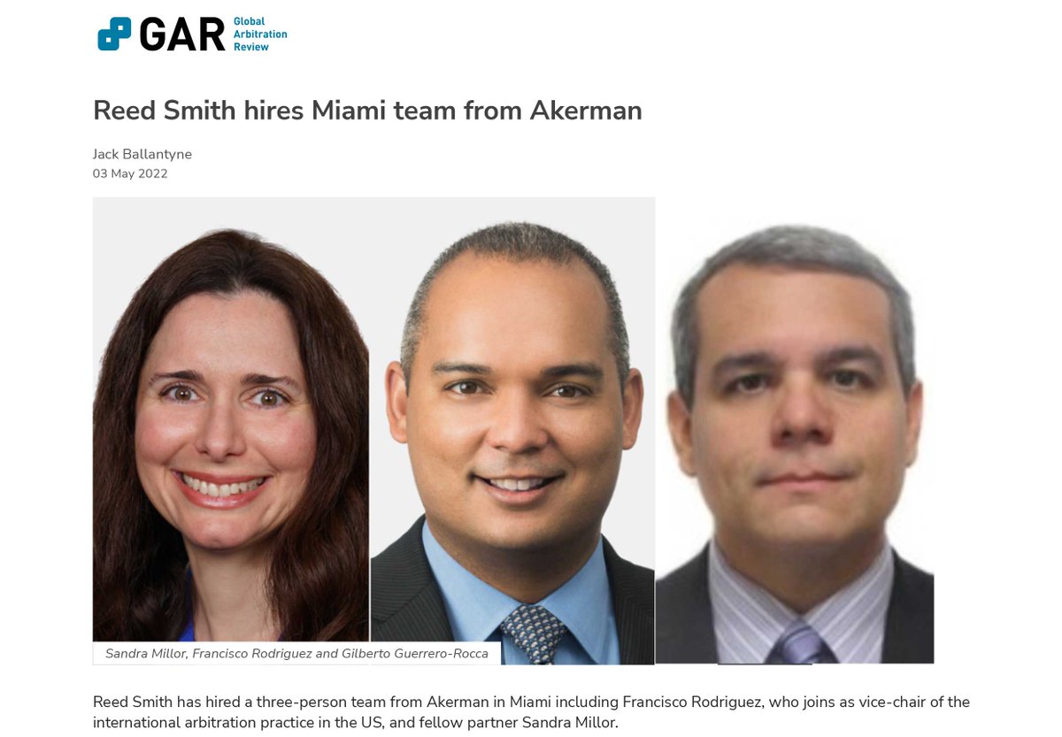 Reed Smith hires Miami team from Akerman
globalarbitrationreview.com/article/reed-s…