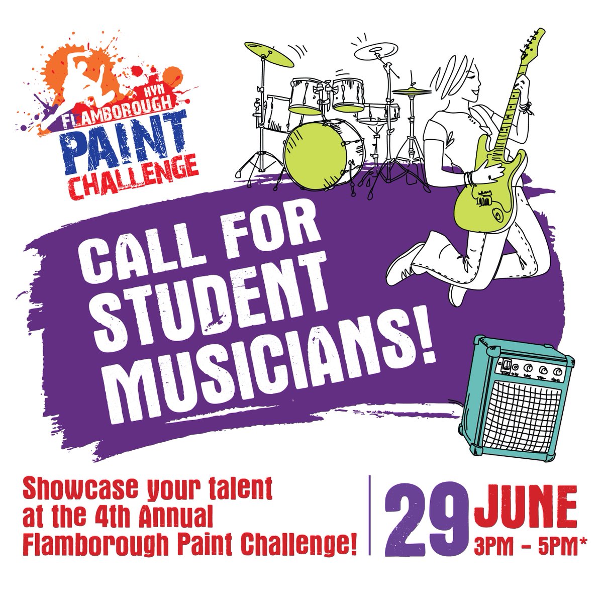 HealthyYouthNe1's tweet image. We’re looking for student performers for our Paint Challenge! 🥁 A great way to showcase your talents and passion for music and get some experience in front of an audience! 👏
Talk to Ms. Hills, Head of Music at WDHS, or email robm@hamiltontechnology.ca for more details 🎤