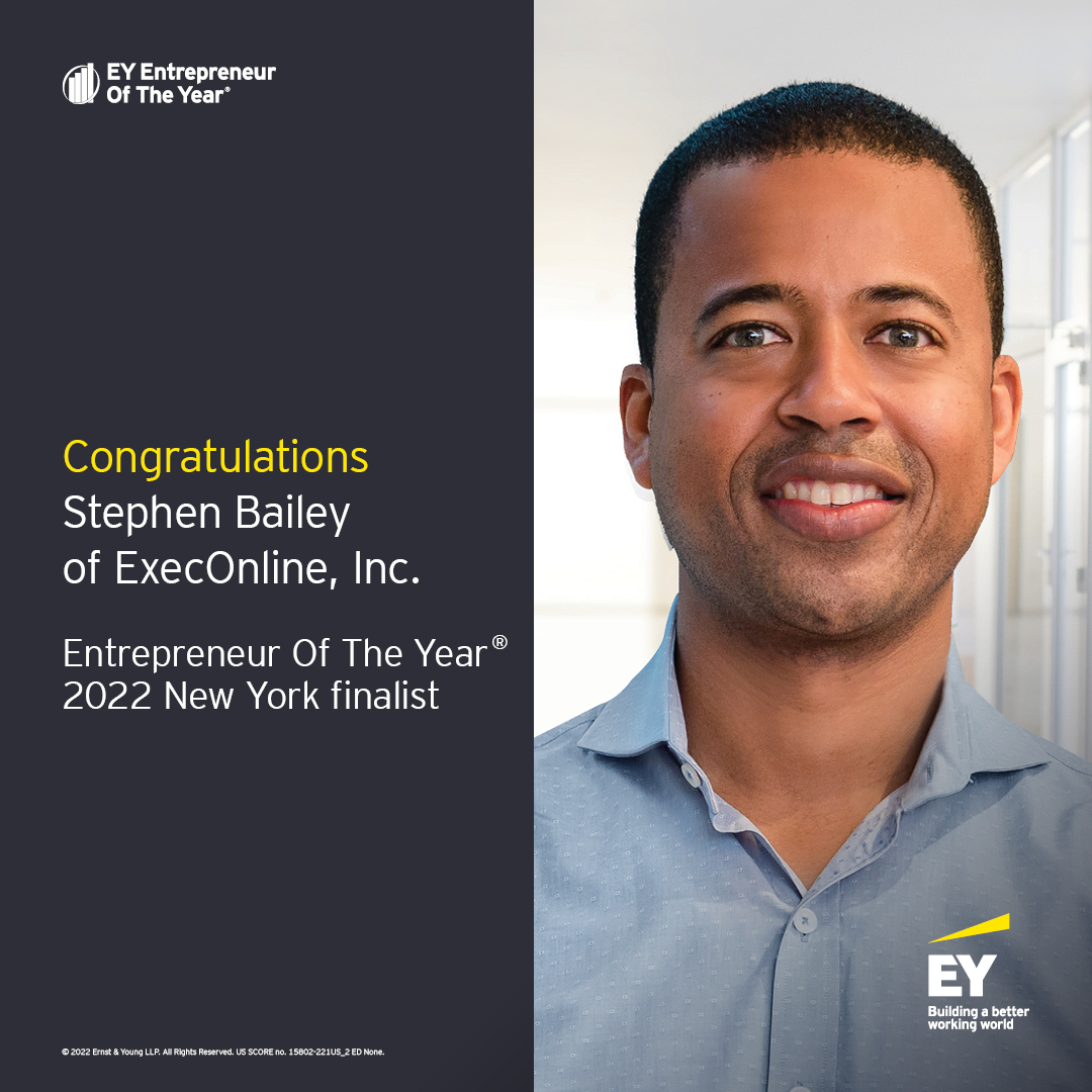 Congrats to our Co-Founder &amp; CEO Stephen Bailey on being named a finalist for the <a href="/EY_EOY/">EY EOY</a> Entrepreneur of the Year® 2022 New York Award recognizing leaders of high-growth companies who think big to succeed. bit.ly/3yhbNSd

#EOYUS #EOYNY #CEO