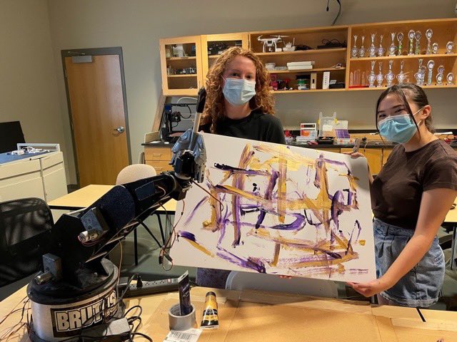 ChathamHall's tweet photo. Computer Science Application students soldered the control board and servo wires on a robotic arm and coded it to paint! 🦾 #womenintech #stem #STEMeducation #WomenInSTEM https://t.co/wYmTU8ELXE