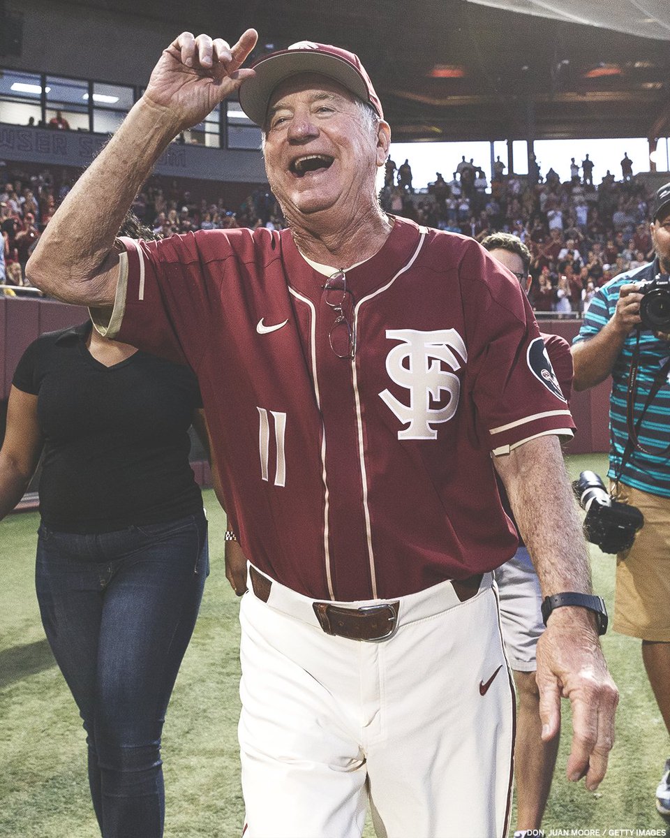 accnetwork's tweet photo. Four years ago today was win No. 1,976 for the @FSUBaseball legend 🍢

Mike Martin passed Augie Garrido to become the winningest coach in D-I college baseball history! https://t.co/BfZN9qAiQD