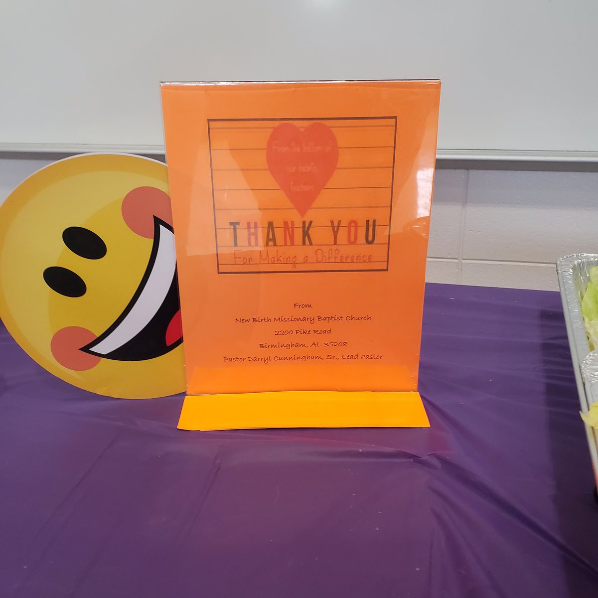 Teacher Appreciation Week <a href="/Minor_Community/">Minor Community School</a> Thank you <a href="/DrMarkNixon1/">Dr. Mark Nixon</a> and Pastor Darryl Cunningham and the New Birth Missionary Baptist Church for providing our teachers and staff a delicious lunch We love our  faculty and appreciate their time,talent,and compassion 💜 <a href="/JEFCOED/">Jefferson County Schools</a>