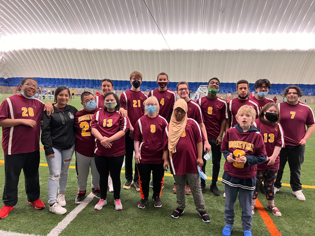 Great Unified Soccer matches today in West St. Paul!
Congratulations to Roosevelt's Unified Team! 
Thank you to our student coaches - Rosario and Maya! 
<a href="/SOMinnesota/">Special Olympics Minnesota</a> 
<a href="/SONorthAmerica/">SONA</a>