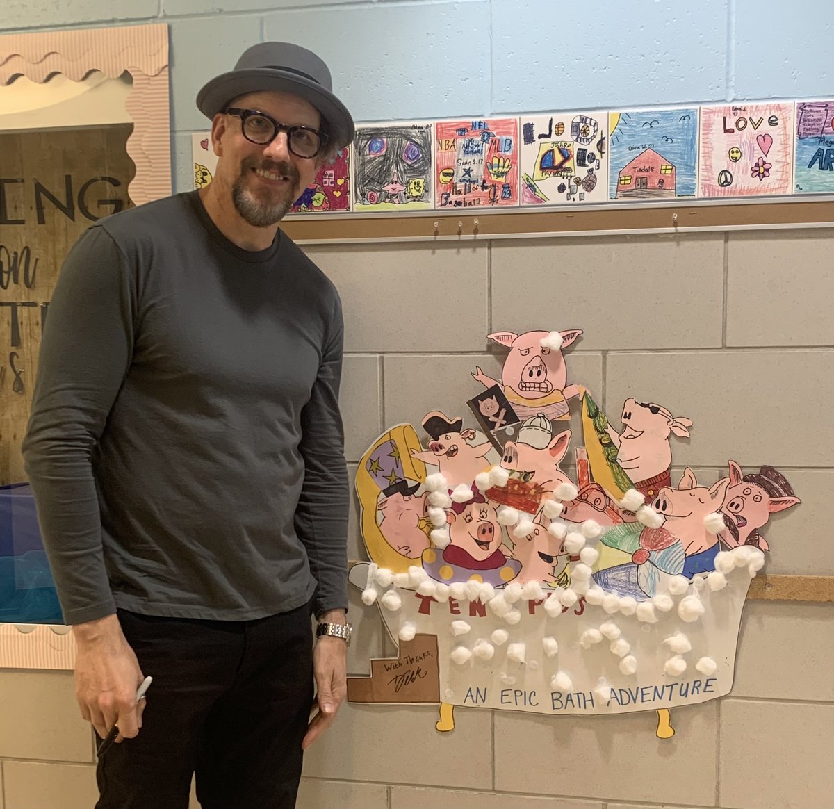*You can be anything*
*Don’t be afraid to make mistakes*
*Believe in yourself*
Just a few lessons learned from our amazing author illustrator visit with Derek Anderson! Thank you <a href="/mrsangley/">Erika Angley</a> for an exciting and inspiring day for our Ss (and teachers too!) @TisdaleSchool #PORG