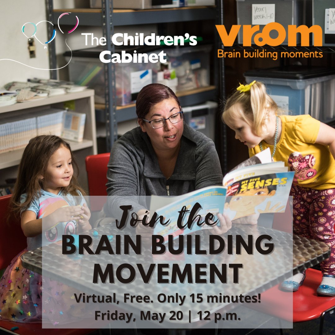 ChldrnsCabnt's tweet photo. May 20 we are hosting a free, 15-minute webinar about how you can be a brain builder. Open to parents, employers - anyone can help develop growing minds! Register for free here: https://t.co/wRzACismz9 https://t.co/Bv356VPPd7