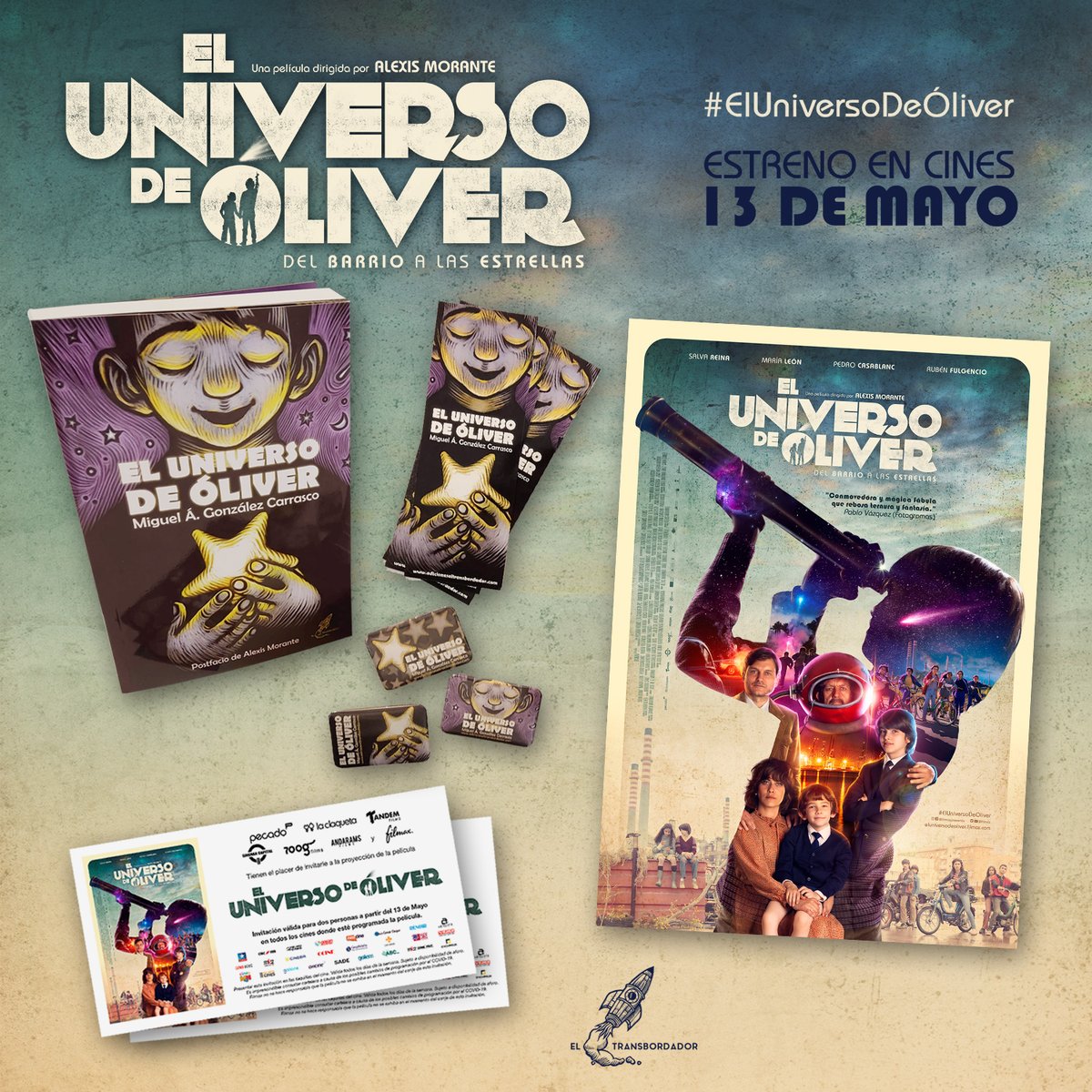cineespanol's tweet photo. RT + Follow @EdTransbordador + @filmax y @cineespanol Sorteo 3 packs de entrada doble + libro + chapa de la película "El universo de Óliver" https://t.co/x7F9LNd866 https://t.co/f36LMjjFOV