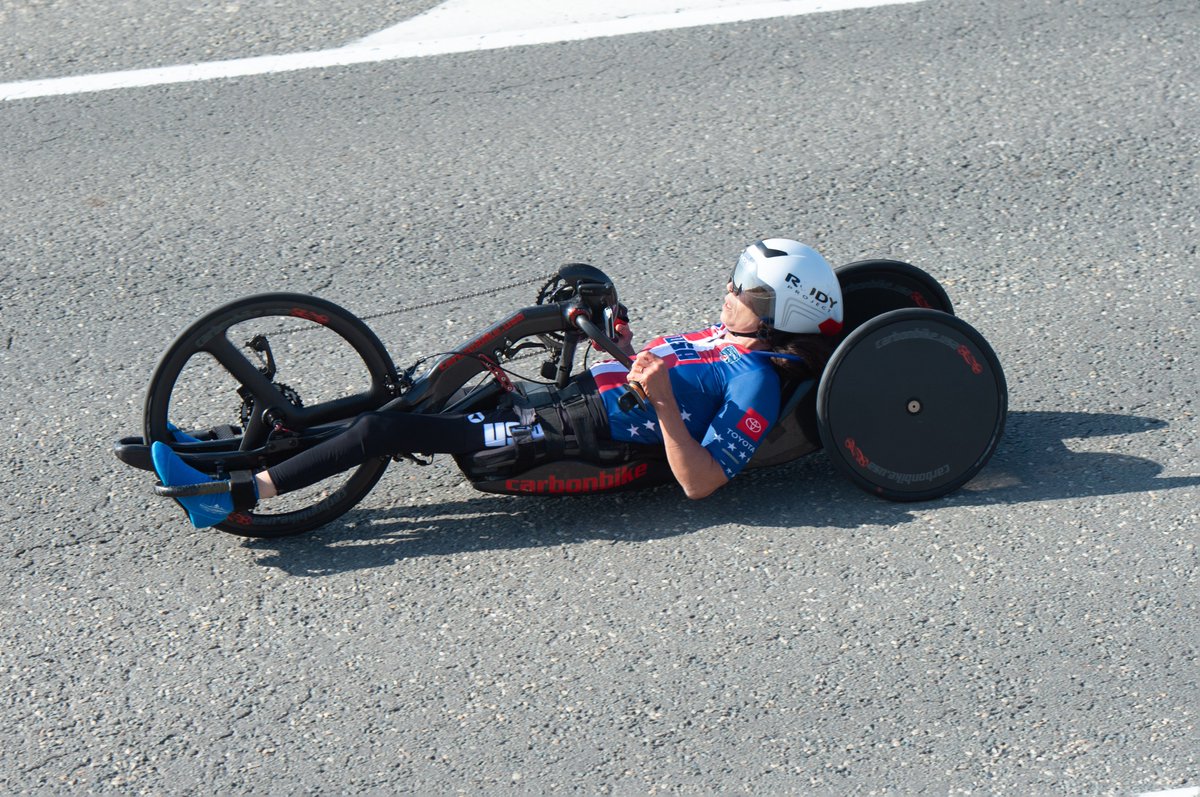 alicia dana competes in the time trial