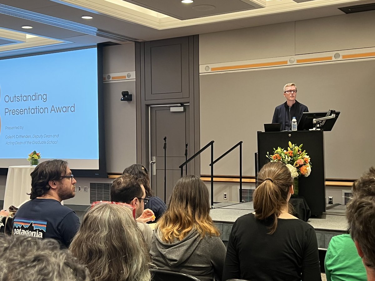 Princeton's tweet photo. "Princeton Research Day doesn't just celebrate research, it celebrates our resilience and adaptability." - Cole Crittenden, acting dean of @PrincetonGrad, opens the second session of the #PRD22 MainStage Celebration. https://t.co/dXxLbYd0rb