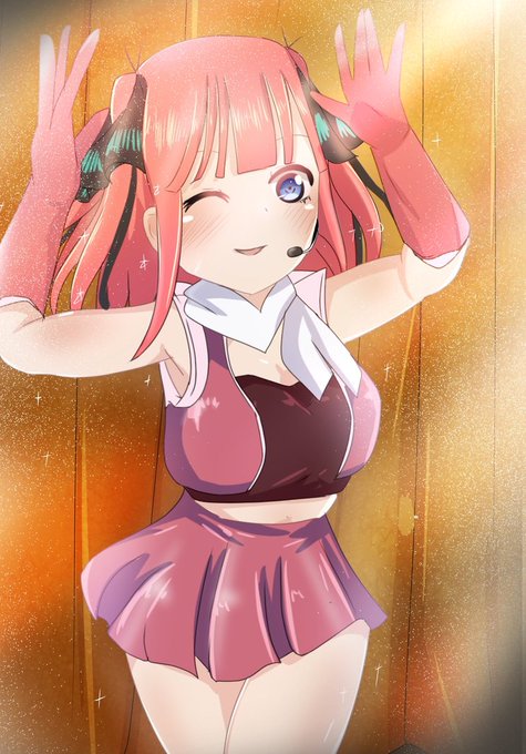 ダンベルマンさんがTwitterに投稿した中野二乃(五等分の花嫁)のイラスト。