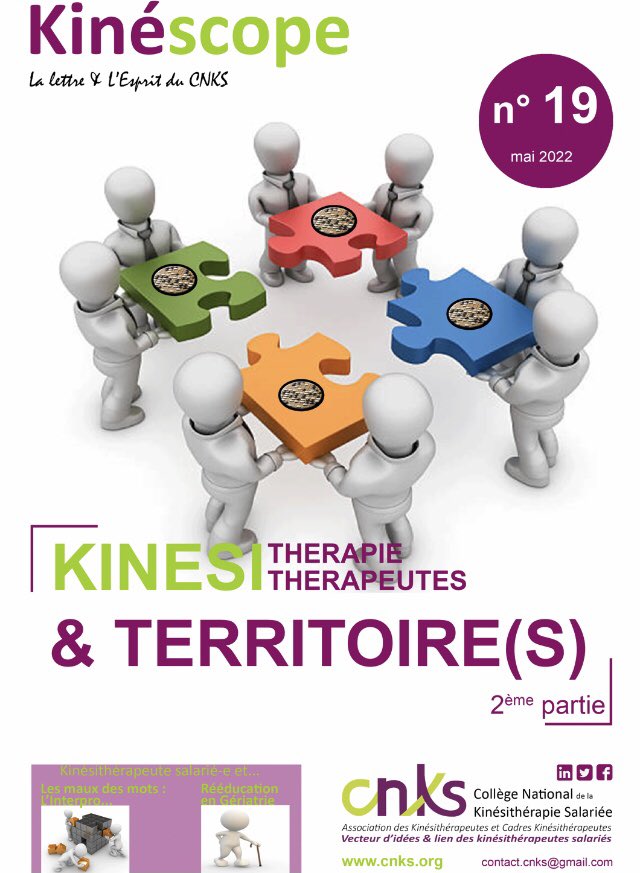 #TeamKinésSalariés ⚠️
KINÉSCOPE 19 [mai 2022] au delà de la couverture
🤫 au sommaire : 
* décrets REA &amp;  USC, 
* rapport CNCRP, 
* DOSSIER TERRITOIRES &amp; INTERPRO, 
* MK &amp; PERSONNES AGEES : PARCOURS, 
* MK en MÉDICO-SOCIAL 
* LU POUR NOUS 🧐🤔

🤔⏱ = J - 3