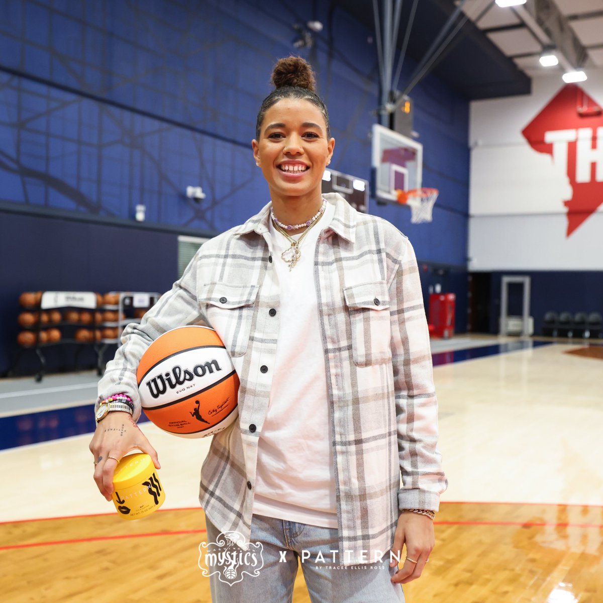 WashMystics's tweet photo. Lookin’ fresh on and off the court with @PatternBeauty 🔥 

#RockYourPattern x #MyPATTERNPlaybook https://t.co/kBMcuS1PgJ