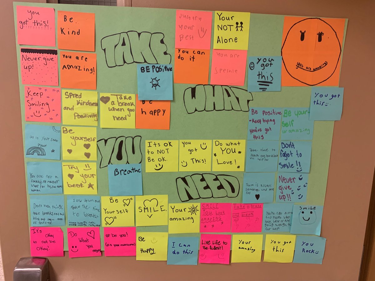 wps_wildcats's tweet photo. Waterford 's Grade 6, 7 and 8's help promote Well-Being with Positive Post Its! Way to go Wildcats! #GEBeWell #mentalhealthmatters #spreadkindness @GEDSB https://t.co/5SCsCMprEi