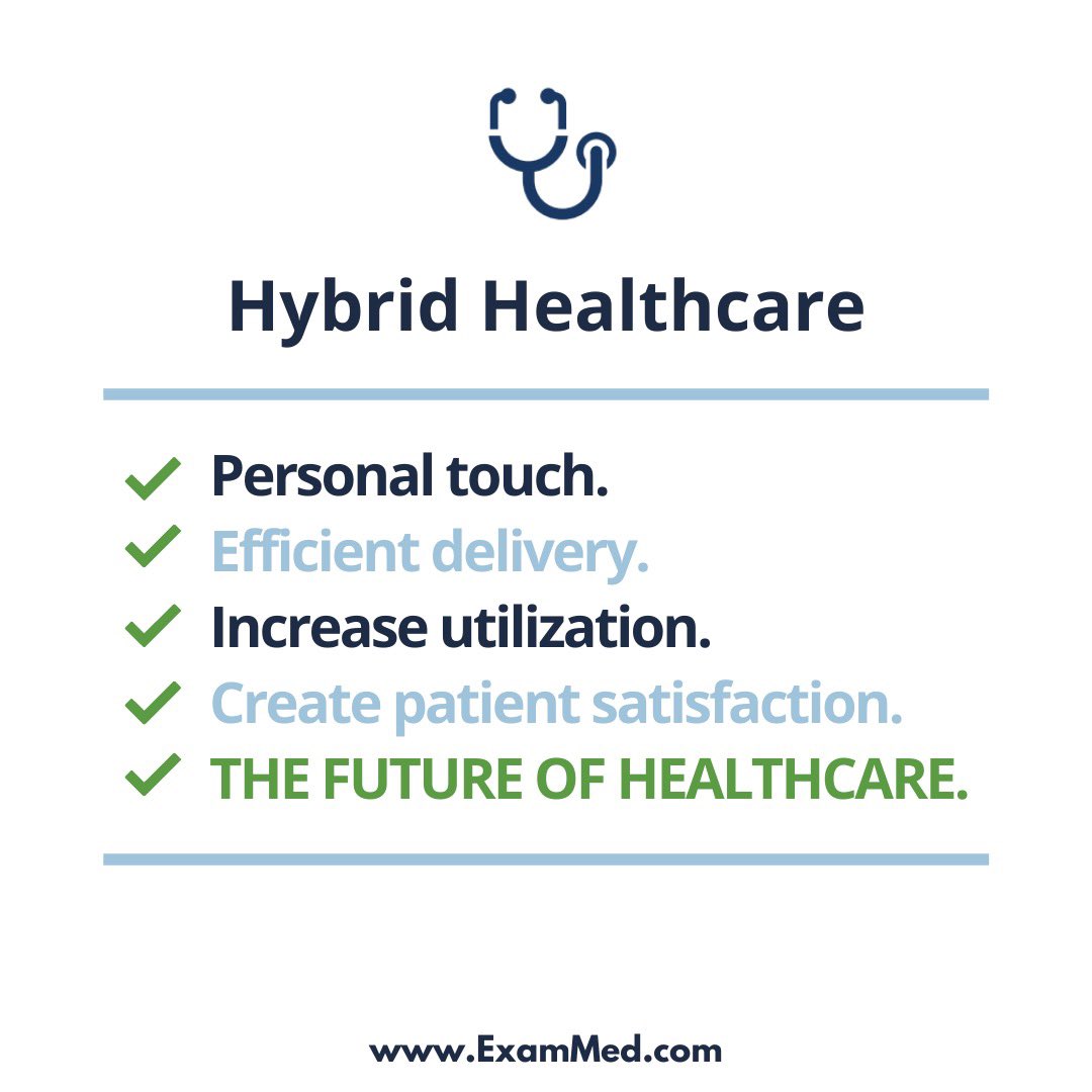 Hybrid models are here to stay.

With patients and providers embracing the new normal, conduct and integrate both in-person and virtual appointments seamlessly into existing clinical workflows.

#Telemedicine #Telehealth #VirtualCare #ReimagineHealthcare #HybridHealth