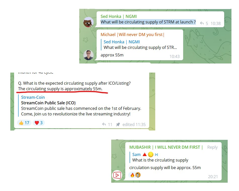 i_love_floki's tweet photo. StreamCoin上場後の循環サプライが公式テレグラムで言及されていました！！

5500万 $STRM だそうです🚀🚀🚀🚀

これは🚀🚀🚀🚀🌙🌛🌛🌛🌛🌛

月まで行っちゃうかな？？

循環サプライとロック解除タイミング早見表（予想）
https://t.co/NqoqLSTdTl

#ストリームコイン https://t.co/ta4Frt7iwx