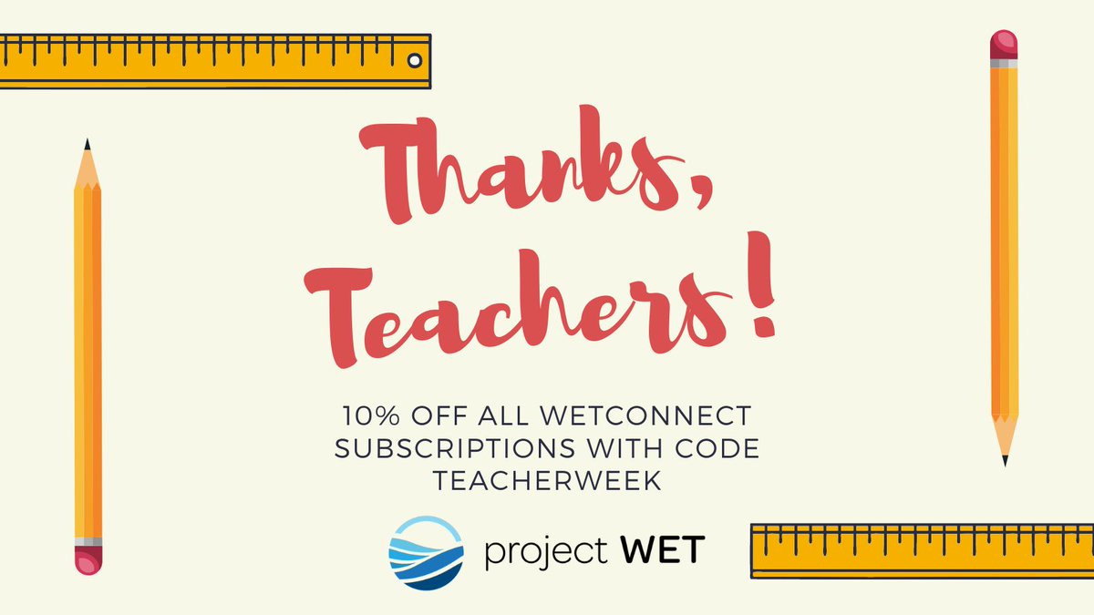 Thank you, teachers, for everything you do! For #TeacherAppreciationWeek, all WETconnect subscriptions are 10% off with the code TEACHERWEEK. Visit tinyurl.com/PWET-teachers to get started!