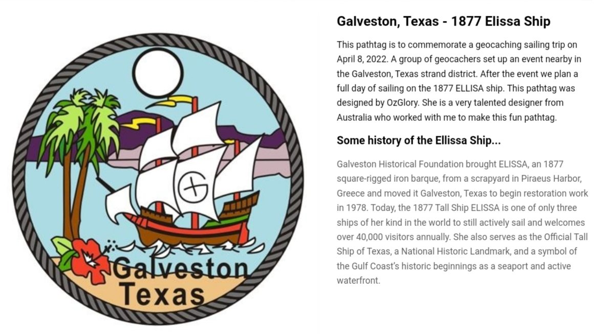 runningtexas5k's tweet photo. My new "Galveston, Texas" pathtag package arrived today from https://t.co/g6bRDMrqxR. Turned out great! #geocaching #Pathtags #Galveston #Texas #Summer2022 https://t.co/XuqrHS6gzo
