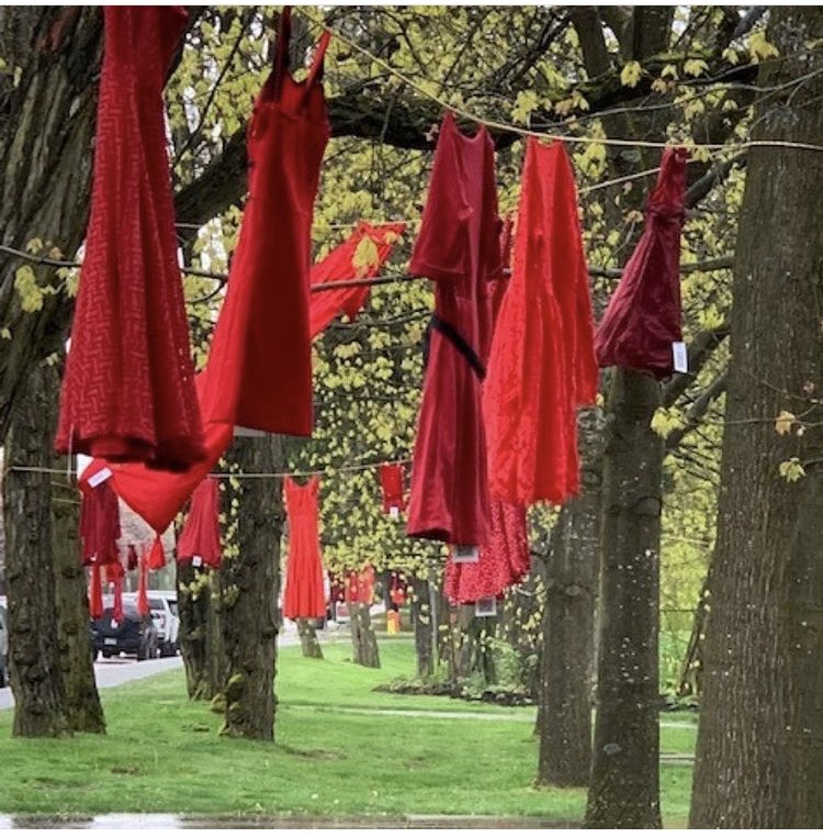 Red dress day today, but everyday we should be mourning the loss of Indigenous women, girls, and two spirited persons whom we’ve lost. We need (we must and will!) protect Indigenous women, girls and two-spirited persons going forward.
(Photo credit- @langaralibrary ) #reddressday