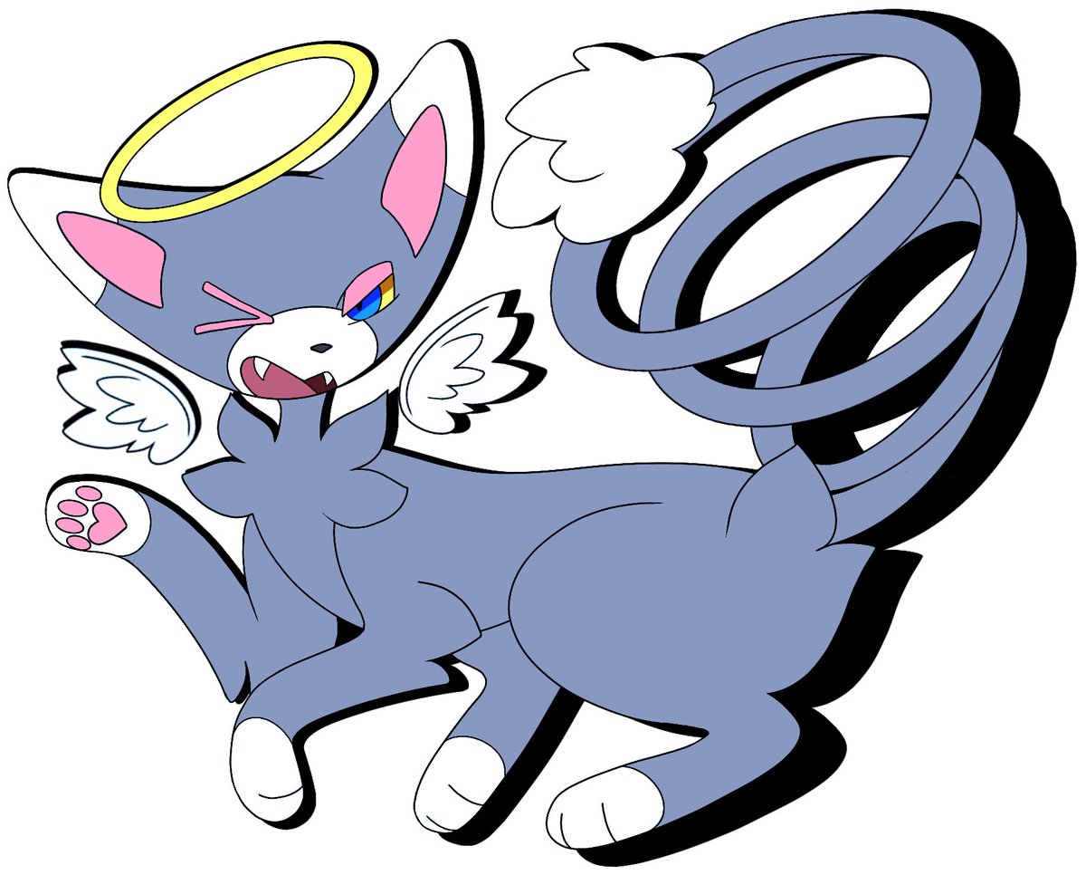 ANGEL GLAMEOW AT YOUR SERVICE ✨
gonna be getting this made into stickers &amp; once i receive them i'll be setting up a way for people to buy them if interested! 
#pokemon
