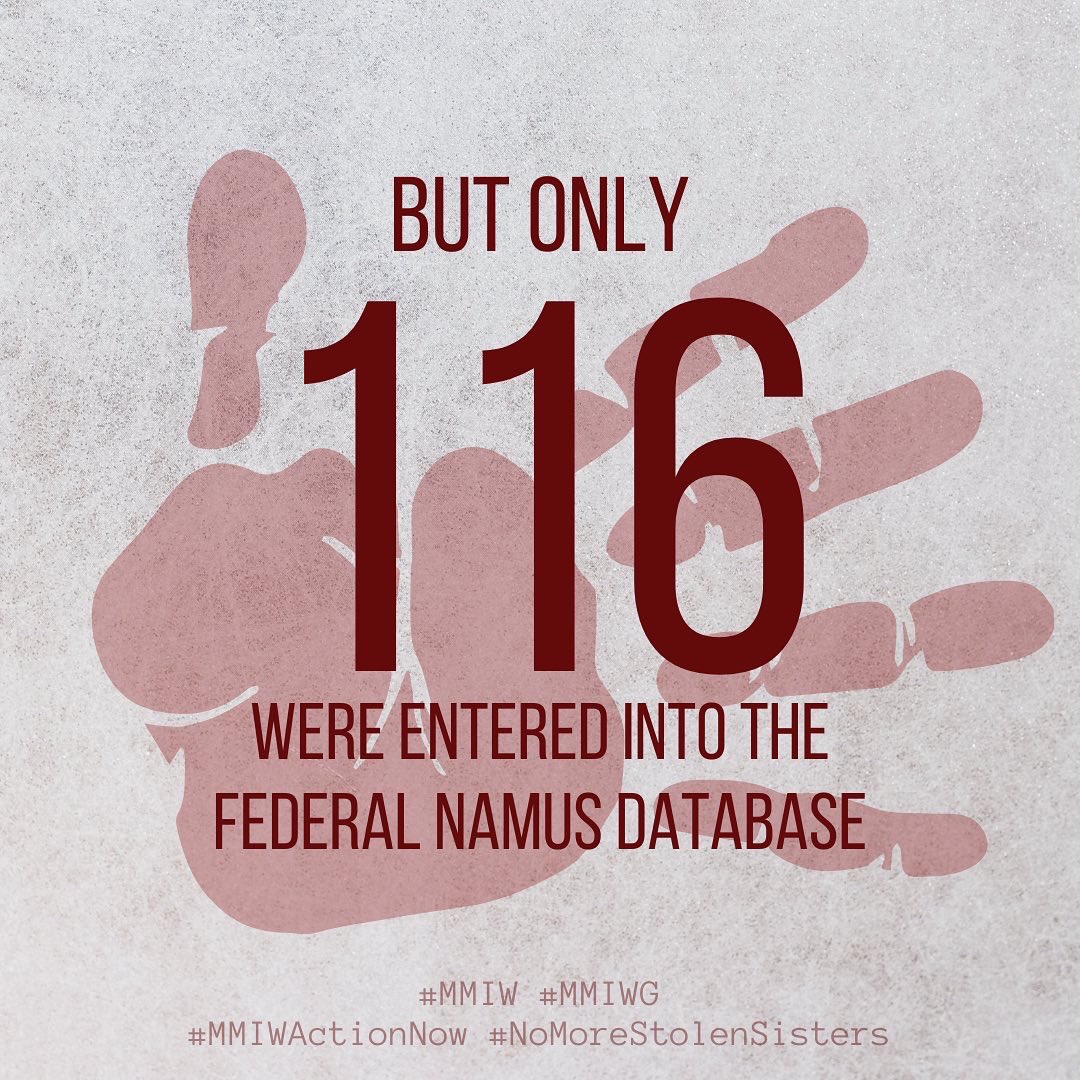 More initiative and action must be taken to gather accurate and comprehensive statistics of Missing and Murdered Indigenous Women. 

#MMIW #MMIWG #MMIWActionNow #NoMoreStolenSisters
