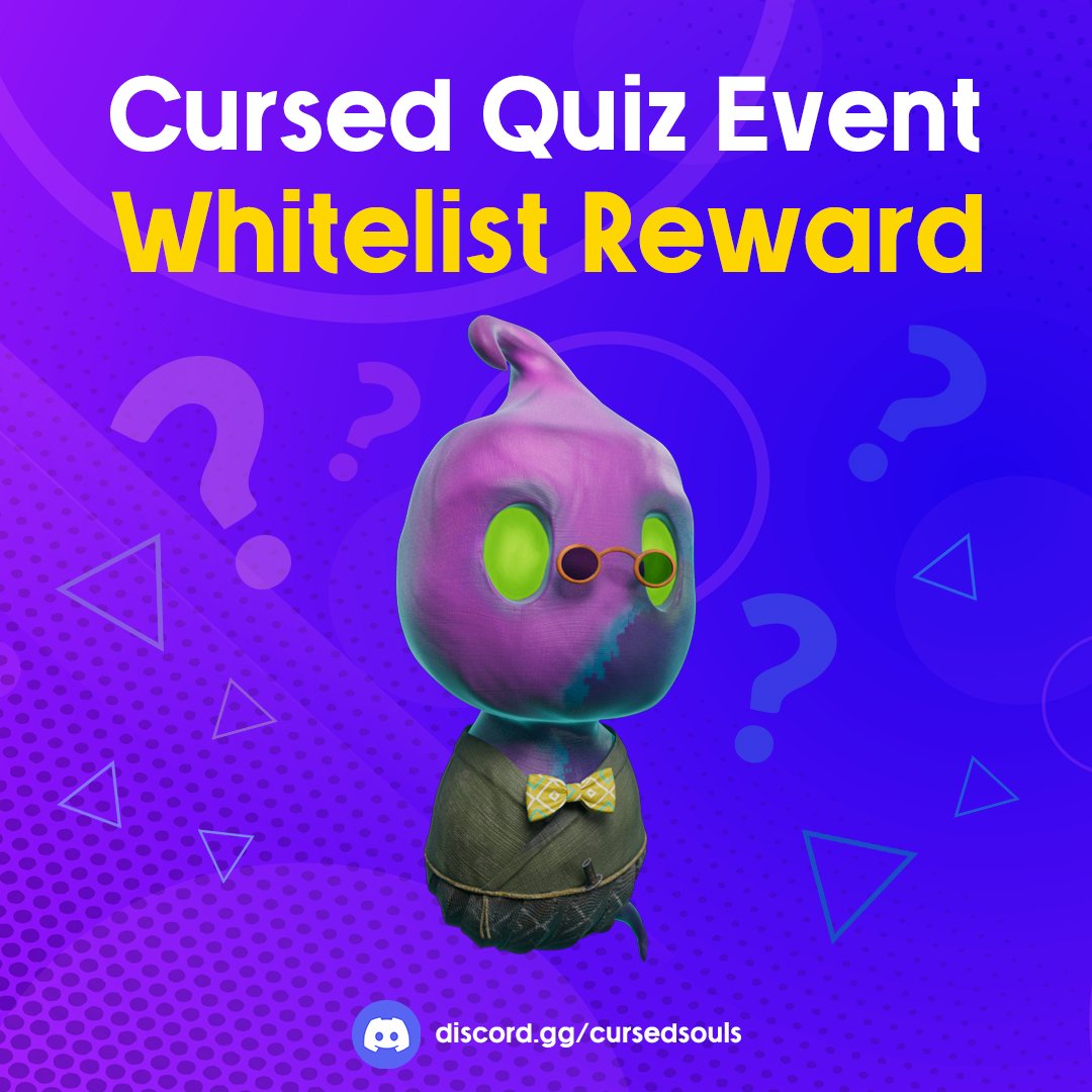 CursedSoulsNFT's tweet photo. Cursed Souls are pretty excited 👻

As the Mint date approaches, they want to share their excitement through a Quiz Event. The opportunity to win WL awaits you every day on the #⃣cursed-quiz in our DC server 🔥

Complete the fun-filled Quiz and get WL!
🔗 https://t.co/kbK428llvO https://t.co/D0DmvSwdLy