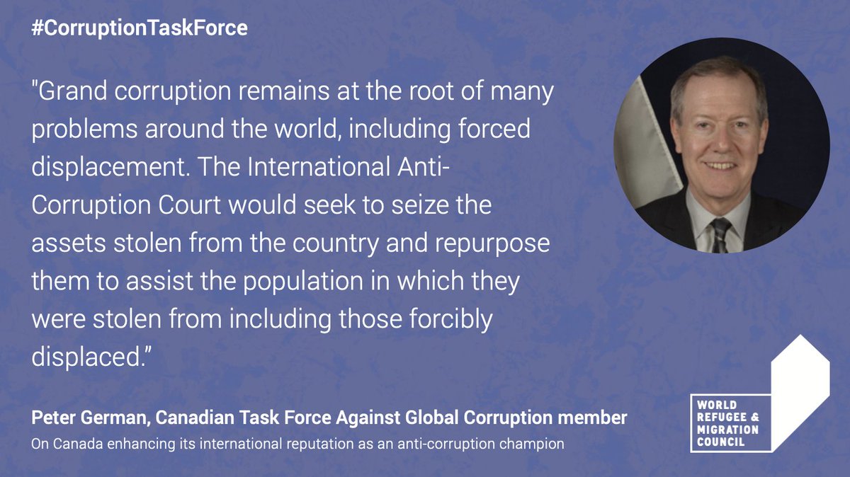 wrmcouncil's tweet photo. An International Anti-Corruption Court would have the power to assist forcibly displaced persons by seizing the proceeds of #grandcorruption & repurpose them to those they were stolen including those forcibly displaced.
@wrmcouncil & @angusreidorg report: https://t.co/iAH6fpXiwF https://t.co/XlQkGoxoqa