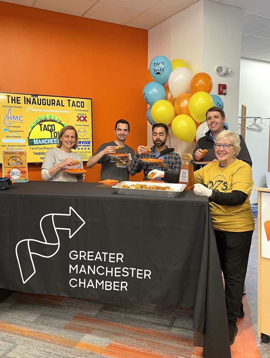 MayorJoyceCraig's tweet photo. It was great to kick off the 2022 Taco Tour with @grtrmanchester, @RepChrisPappas, and the Roaming Foodie!
The event is happening from 4-8pm -- come on down, eat some tacos, and celebrate all that downtown Manchester has to offer! #MHTpride https://t.co/uDQC1f4M1a
