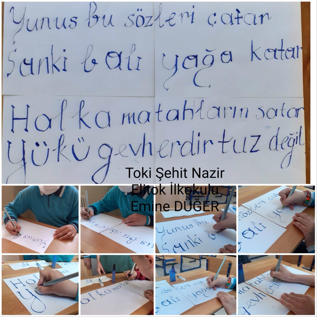 Okulumuz öğretmenlerinden Emine DÜĞER 'İN YUNUS EMRE’Yİ SANAT VE WEB2.0 İLE ÖĞRENİYORUZ e Twinning projesinde öğrencilerimizin ortak ürün kaligrafi çalışmalarını severek tamamladılar. 
<a href="/kirikkalemem/">Kırıkkale Millî Eğitim Müdürlüğü</a> <a href="/tretwinning/">eTwinning Türkiye</a> <a href="/emine_duger/">Emine Düğer</a>