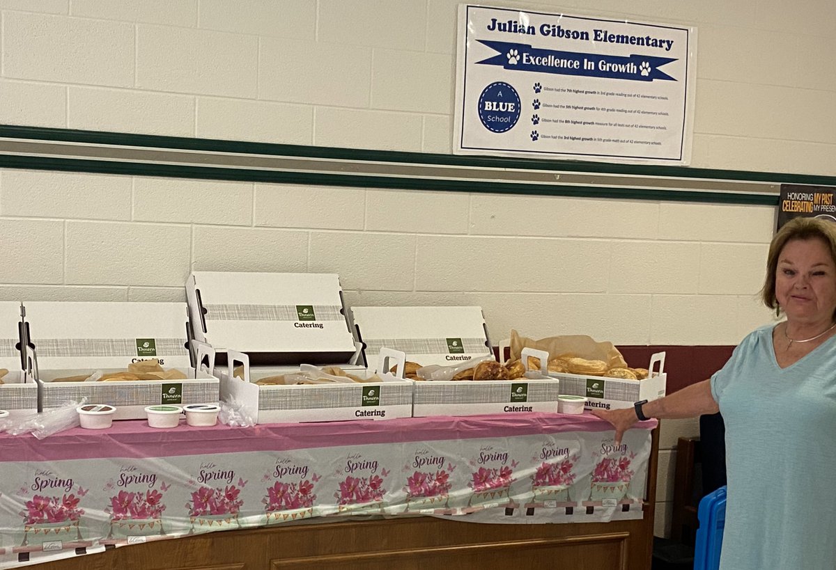 Happy teacher appreciation week. Thanks to our Gibson PTA for donating Panera Bread this morning. We love our Gibson teachers. <a href="/GibsonGrizzlies/">Gibson Elementary</a>