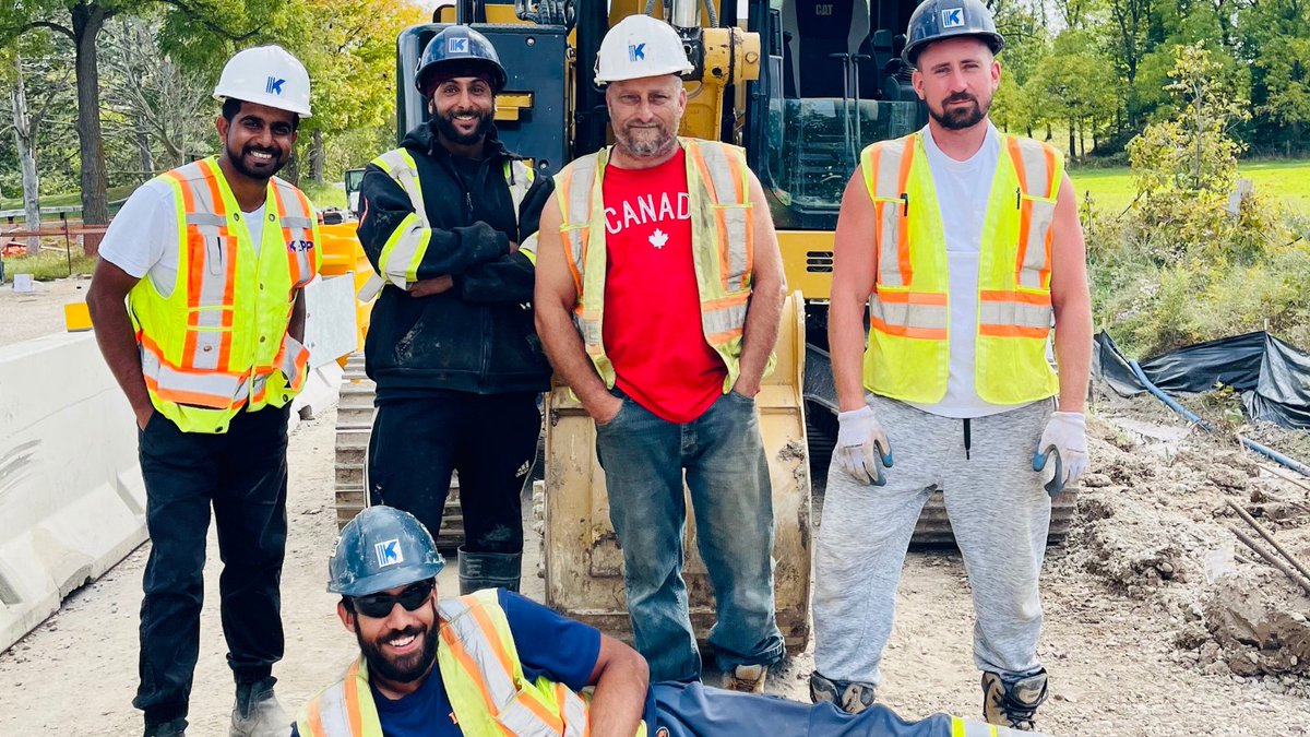 KAPPinfra's tweet photo. The #KAPPTeam new album cover just dropped! When they are not widening bridges, they are at band practice. Every one of our teams celebrates a job well done differently. This team working on the Walkers Line Bridge widening celebrates daily. #CityofBurlington https://t.co/yVu7a7V5bX