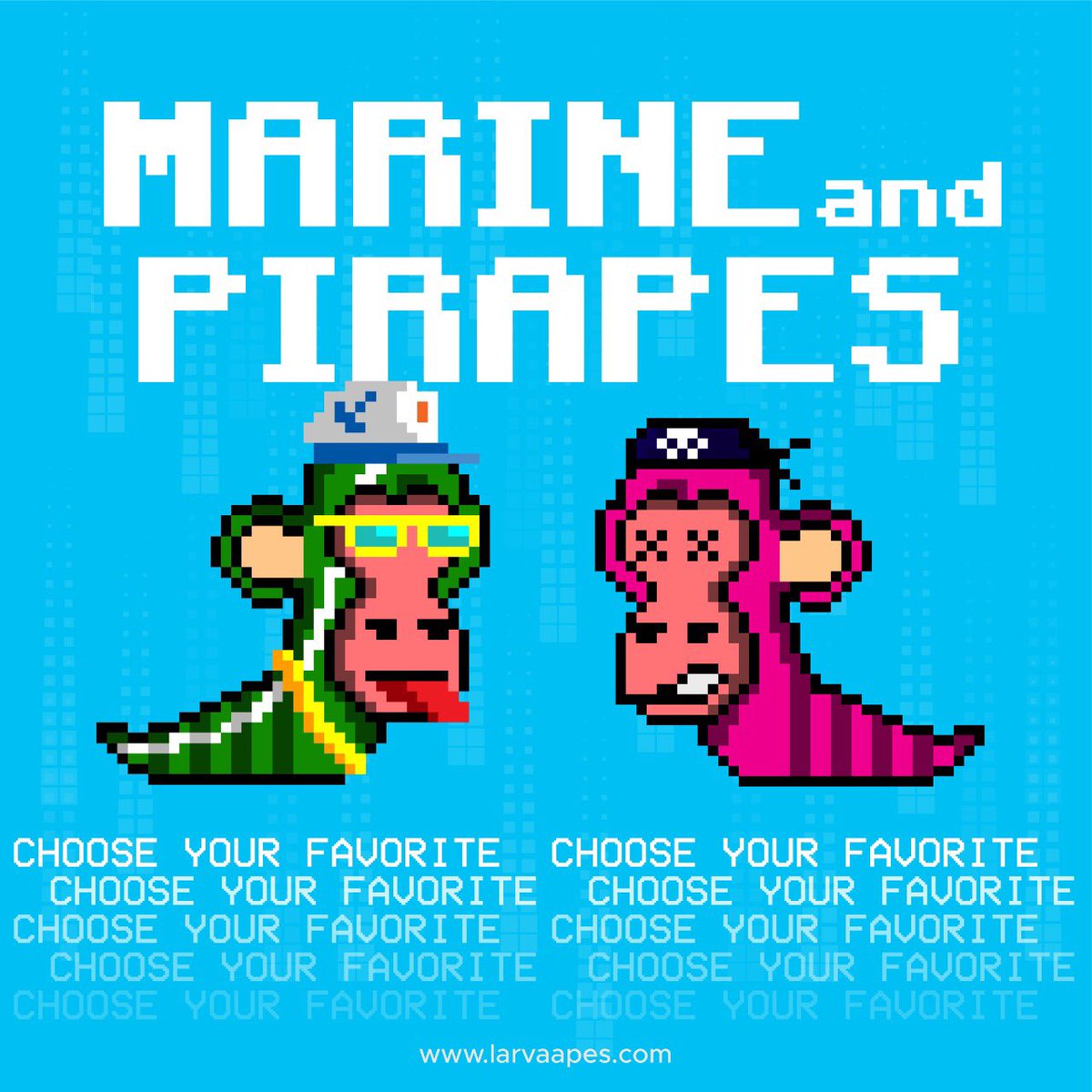 Our theme today is larva apes on the Open Sea…
Choose your favorite ones either be it a marine larva ape or a pirape one!

Don’t lose time and start playing to collect your earnings!
📍larvaapes.com

#NFT #Giveaway #NFTLarvaAPEs #NFTs #NFTGiveaway
