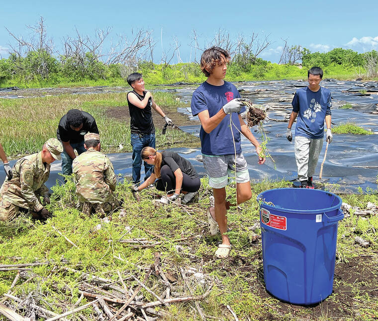 westhawaiitoday's tweet photo. Students enrolled in the JROTC Kealakehe High School took a field trip Wednesday morning to help park rangers, AmeriCorps, and others cleanup the to the historic Aimakapa Fishpond.
https://t.co/DvvV8uZsJj
#JrROTC #KalokoHonokohau https://t.co/u54xZ99wTn