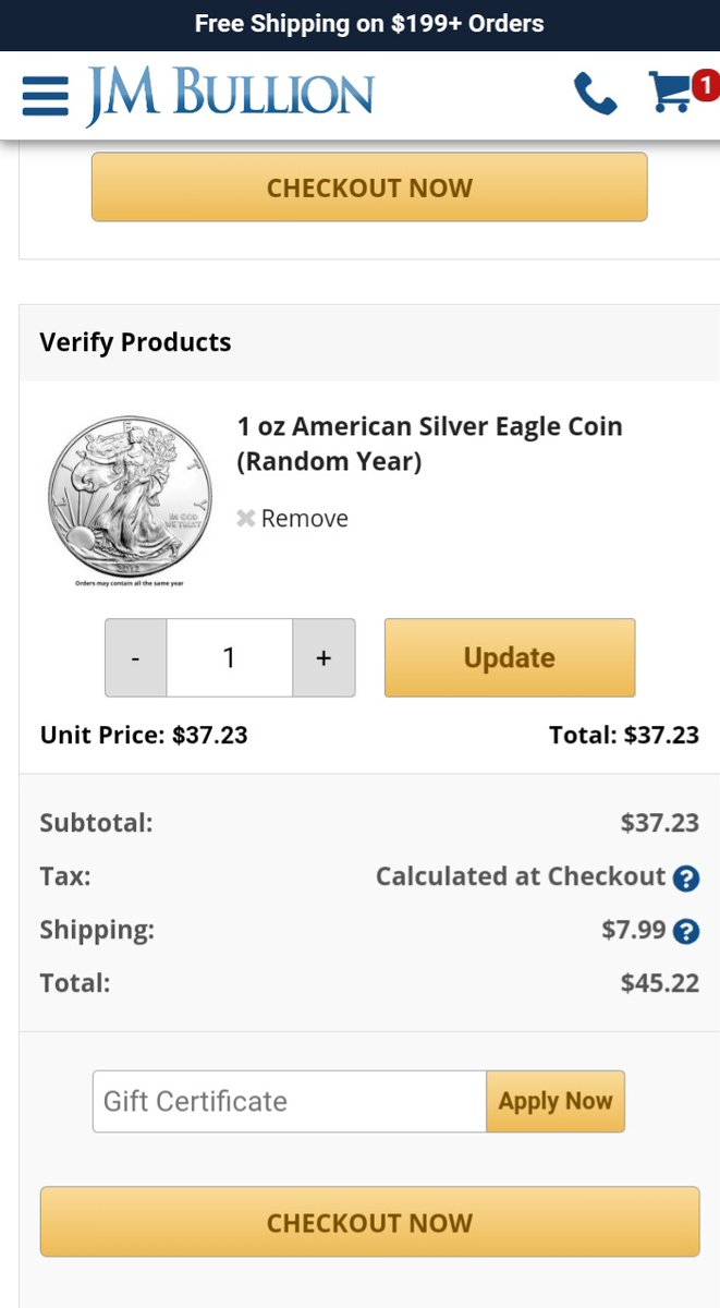 AllAmericanStkr's tweet photo. $14.65 over spot if you pay credit card plus s&h. $22.75 over spot with s&h for a total of $45.42 for a coin if you don't buy over $100 #bullshit #silverpremium #silverspotprice #silvereagle #manipulation #fuckthis #silverthisπ https://t.co/1M2Z4A6Q1M