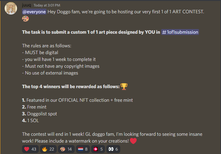 ProjectDoggos's tweet photo. HERE'S your chance to get YOUR art into our official NFT collection...👀🎨

Tag an artist and RT so more people can find out...♻️

All info in the Discord 🔗: https://t.co/zK2AuPSs4d https://t.co/vu5cOgSpfq