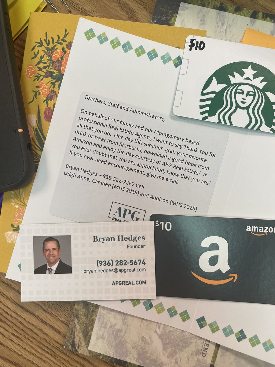 Gr8 🥔 🥗 lunch today from <a href="/montgomerystuco/">MHS StuCo</a> celebrating our top-notch 🐻s!! Plus—BIG shout out to our <a href="/BryanHedges94/">Bryan Hedges</a> of APG Real Estate for the amazing Amazon &amp; Starbucks treats!! <a href="/Mrs_Hedges/">Leigh Anne Hedges</a> 💜 <a href="/MarkBWeatherly/">Mark Weatherly</a> @Tommaney_MHS <a href="/mhs_bears/">Montgomery High School</a> <a href="/CoachMitchell08/">Coach Mitchell</a>