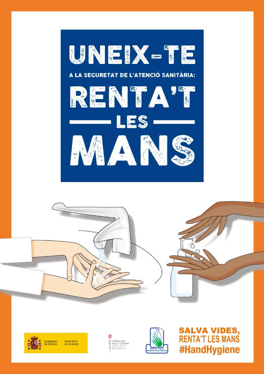 UNEIX-TE 🔝

a la seguretat de l'atenció sanitària

RENTA'T les MANS 💦🖐️

#apalteucostat <a href="/SApmallorca/">SeguretatPacient_APMallorca</a> <a href="/SalutGOIB/">Conselleria de Salut</a> <a href="/ibsalut/">Servei de Salut de les Illes Balears (IB-SALUT)</a> <a href="/sanidadgob/">Ministerio de Sanidad</a>