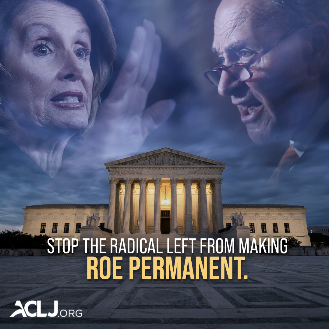 JaySekulow's tweet photo. The battle of a lifetime is happening NOW. After an opinion draft from the Supreme Court was LEAKED, the radical Left is now pulling out all the stops to codify Roe v. Wade – in other words, to make it PERMANENT. 

Sign and share: https://t.co/UXpo9s4yHj https://t.co/fp4IliMicB