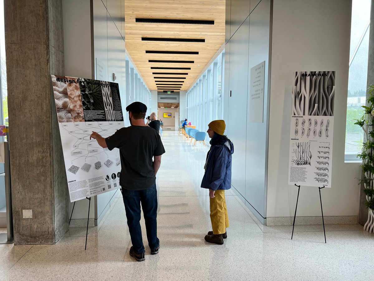 UOKnightCampus's tweet photo. Art Meets Science — Visit us on the 2nd floor of the Knight Campus today for a PopUp Exhibit by Mary Polites, a fellow in the Project Incubator program, a collaboration with the @uoregondesign Center for Art Research https://t.co/iQwRRUQDIX https://t.co/IiRBv7WrIw