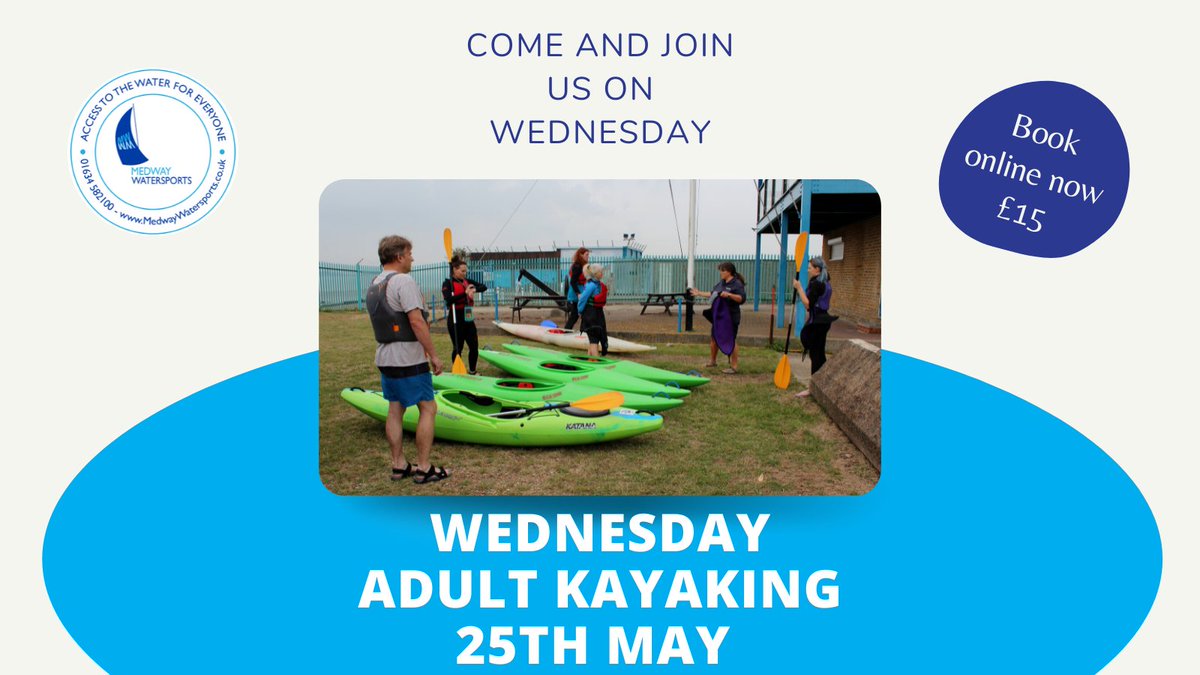 SailMedway's tweet photo. Fancy Kayaking on the River Medway?
Book Now to join us on Wednesday 25th May for £15
Great way to spend Wednesday Evening.
Bookings taken on https://t.co/5x1IOBBppQ #medwaywatersports #kayaking #adults #medway #river #rivermedway https://t.co/1Exsb1y1qL