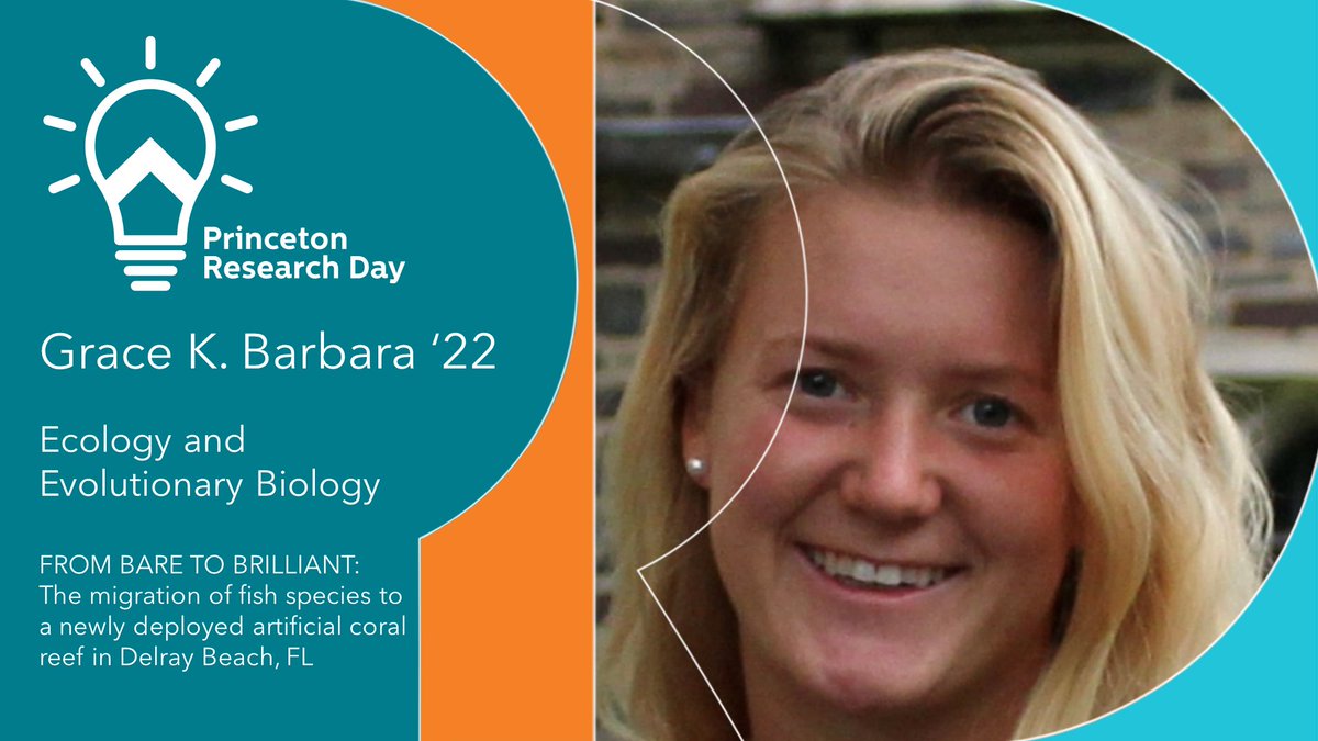 princetonideas's tweet photo. Grace K. Barbara, Class of 22, won the outstanding presentation by an undergraduate. #PRD22
From Bare to Brilliant: The migration of fish species to a newly deployed artificial reef in Delray Beach FL
Adviser: Stephan Pascala
https://t.co/QzkMxvc5R5 https://t.co/QNqrzBM95l