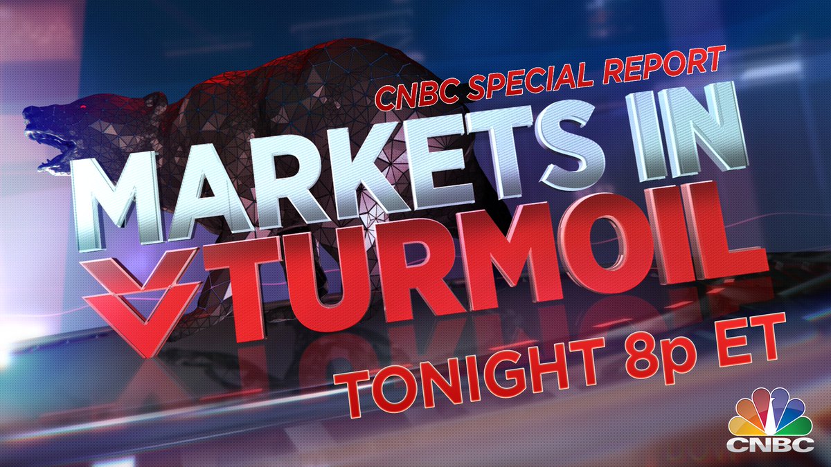 CNBC's tweet image. TONIGHT on CNBC at 8p ET — A CNBC Special Report: Markets In Turmoil.

After the Dow plunged 1,000 points and the Nasdaq dropped 5%, what's next for your money? Our reporters and guests will bring you the latest.