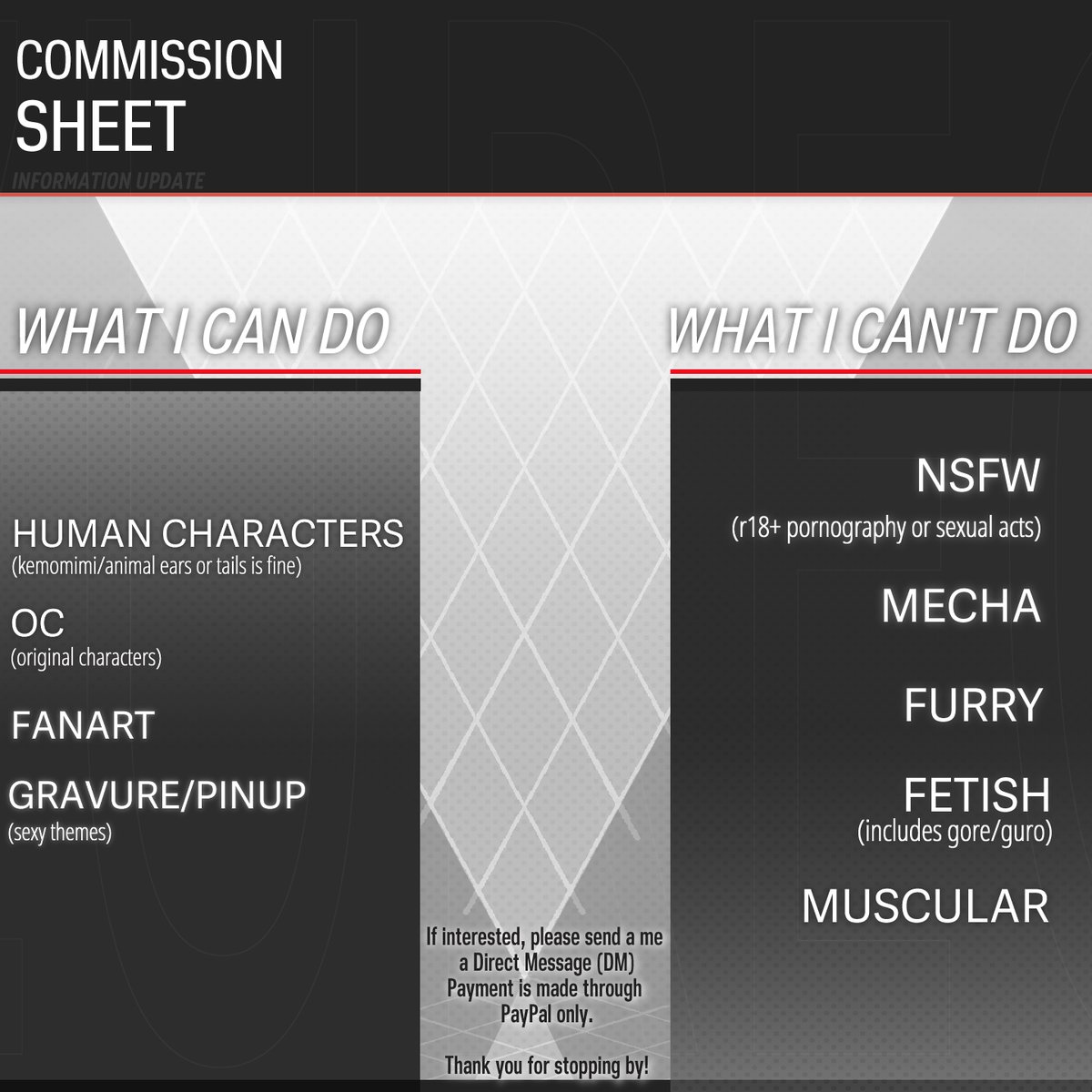 azureol's tweet photo. Resized my commission sheet for the new twitter layout!

Reopening commissions!
For further inquiries, please DM me or check my commissions link through my bio
Likes and retweets are always helpful to me!
Thank you so much!

#commissionsopen #commission #commissions https://t.co/yBIHQBgcgp