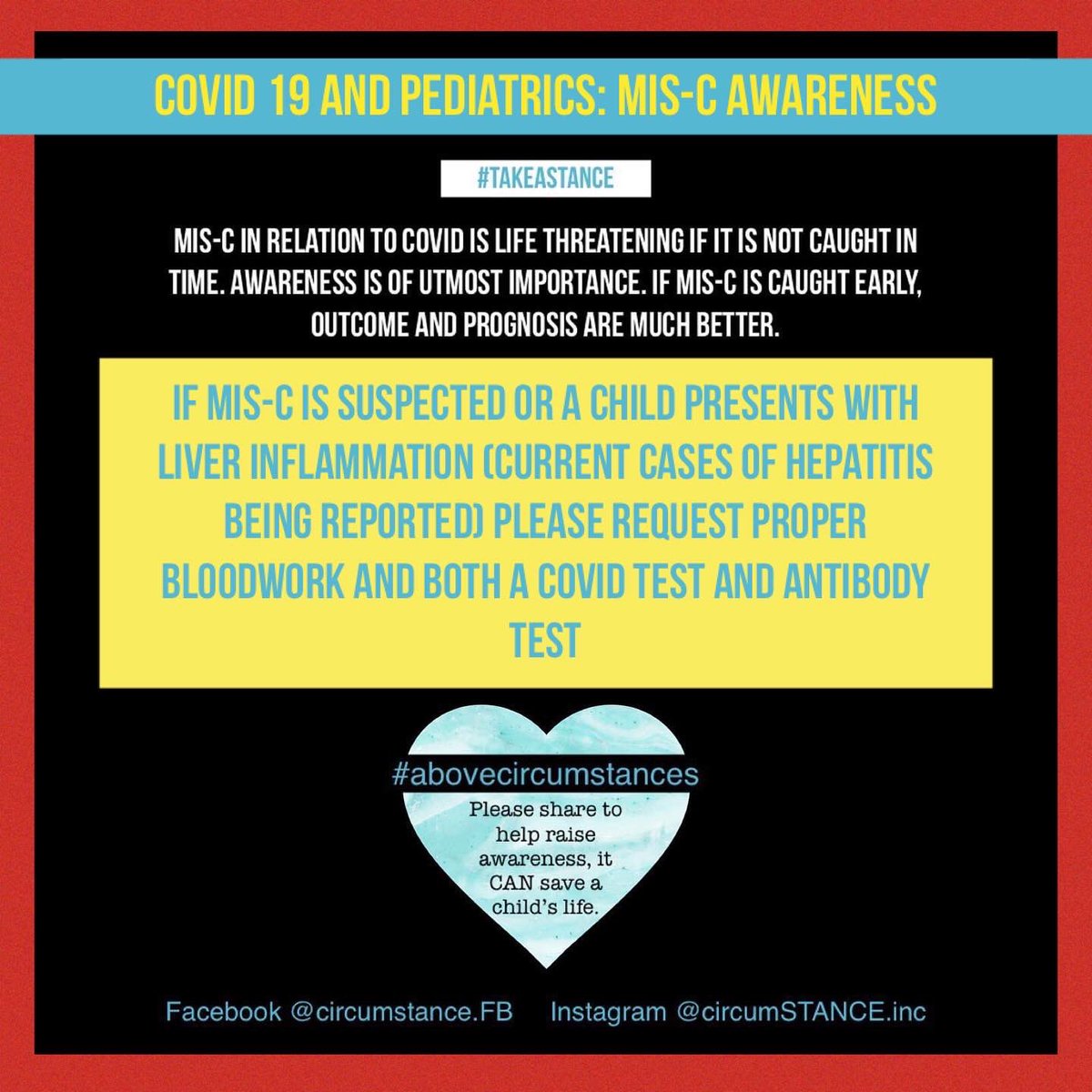 CircumSTANCE_NP's tweet photo. Sounding the alarm!🚨🚨🚨
Sharing this can help save a life!
Please retweet. Take a STANCE!!
#misc #multisysteminflammatorysyndrome #pims #miscawareness
We’ve been on this mission since 2020, this week Texas has started collecting data and making it public. #StrongerTogether https://t.co/ZNJOANU0L7