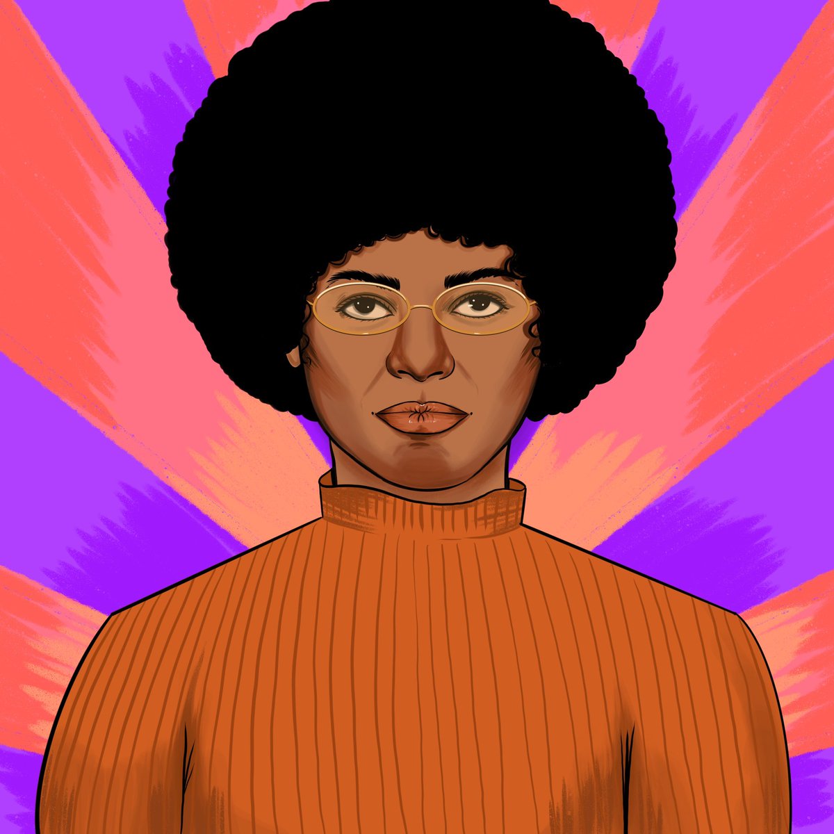 Angela Davis is a brilliant writer, political activist, academic but also, so much more. She is a personal hero to our artist &amp; founder, @Maliha_z_art. We admire and celebrate her!✊🏽

This illustration is part of the WE RISE 1/1 auction that is now live : bit.ly/3OTYIo1