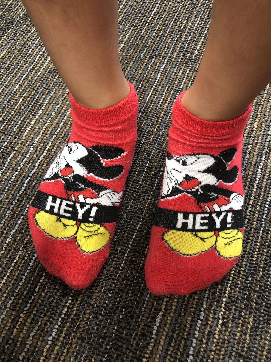 Hidden Mickey stinky feet pass day! #SleepingBeautiesOnDuty #jagsney <a href="/MJEjags/">Jenks Elementary</a>