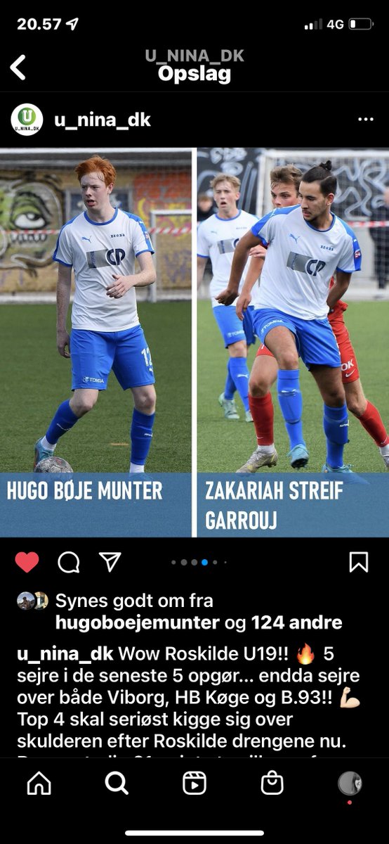 missmunter's tweet photo. Jeg har set alle de fem nævnte sejre i topkampene og bliver sgu lisså begejstret over stimen. Må man godt være lidt mor-stolt? ⚽️💙🤍🔥❤️@hugoboejemunter #derersåmegetkvinderforstår @RoskildeBold #U19 #U19div https://t.co/dUmj2aQDbf
