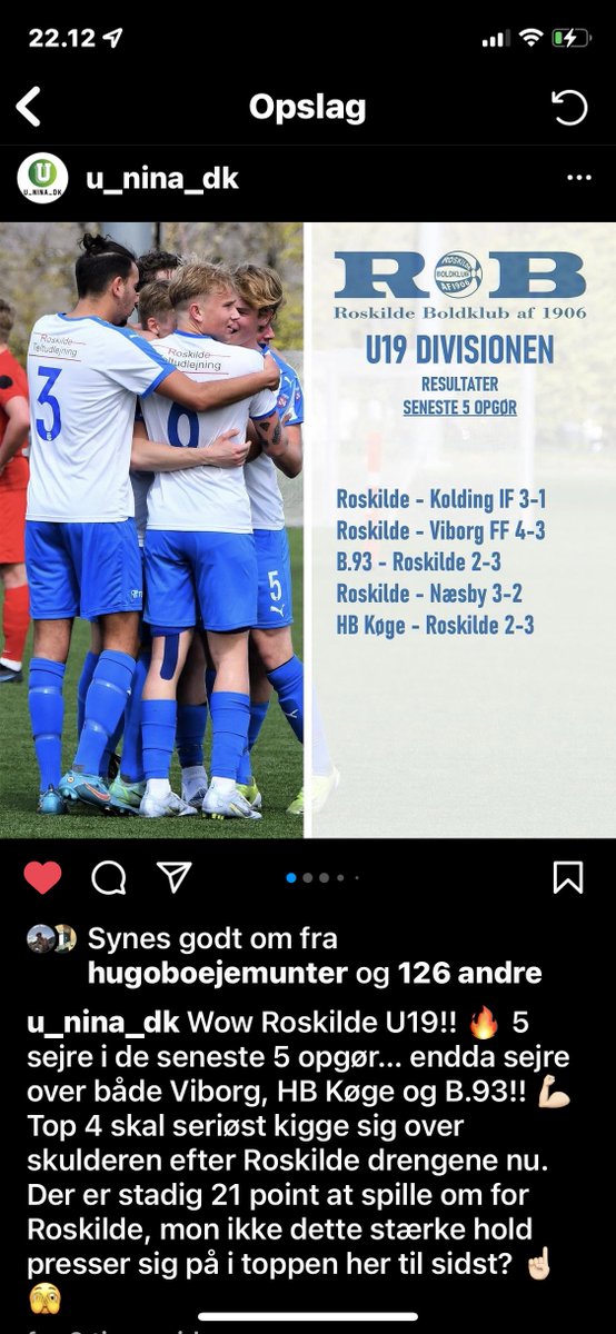 missmunter's tweet photo. Jeg har set alle de fem nævnte sejre i topkampene og bliver sgu lisså begejstret over stimen. Må man godt være lidt mor-stolt? ⚽️💙🤍🔥❤️@hugoboejemunter #derersåmegetkvinderforstår @RoskildeBold #U19 #U19div https://t.co/dUmj2aQDbf