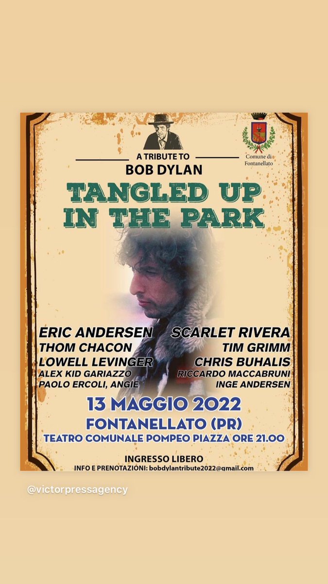 VictorPressAg's tweet photo. May 13th! #ScarletRivera #ThomChacpn #EricAndersen #AndreaParodiZabala #TimGrimm #LowellLevinger https://t.co/IKJxTdRafn