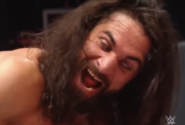 MenWrest's tweet photo. Seth Rollins going crazy on the same night Becky Lynch announced she was pregnant is the best character development in wrestling history. https://t.co/H1yb51LQl8