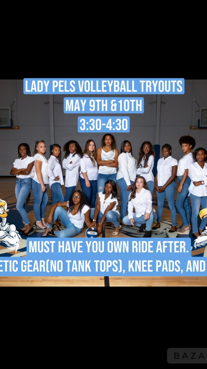 Attention!Port Allen High Freshmen ladies! Tryout will be this coming Monday and Tuesday immediately after school! Come out and show us what you got! No experience is necessary, just hard work and effort! #GoPels #LadyPelsVolleyball🏐💙🤍
Any questions kendra.wells@wbrschools.net