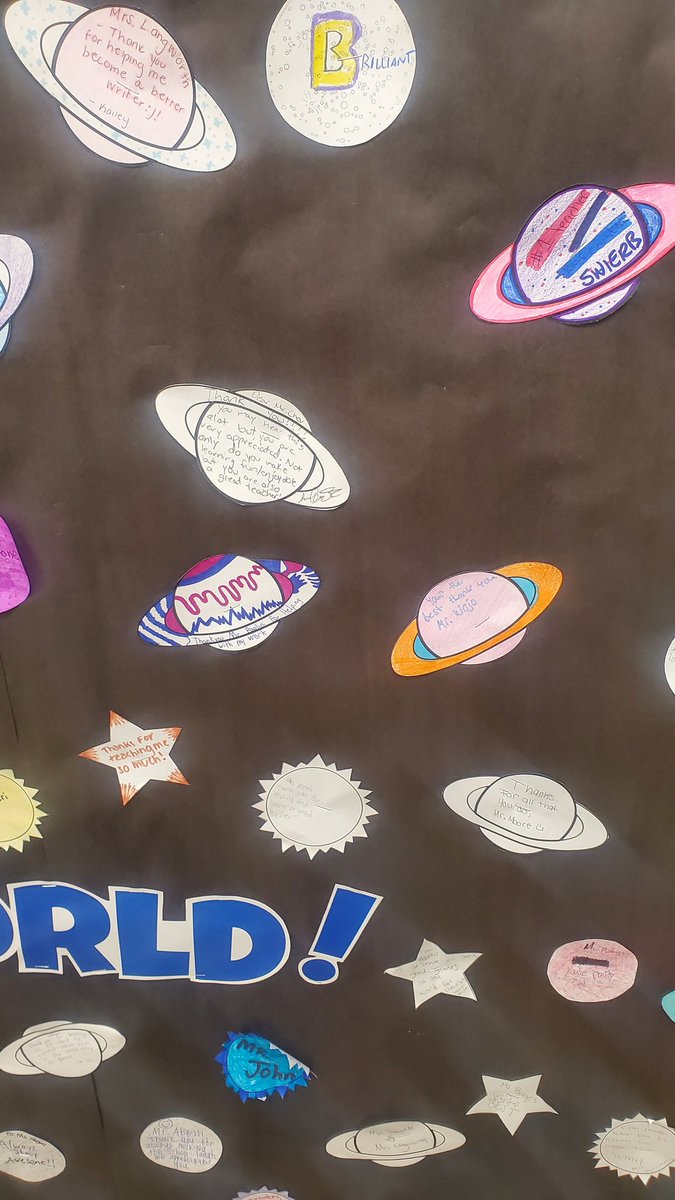 As promised by @MsBruceDHSart, one of the many incredible teachers we have here at DHS, some appreciative students are eager to let it be known how Out Of This World the DHS faculty is. Thank you to all district teachers for your continued commitment to educating our students.